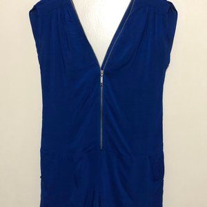 Guess Blue Zipper Short Romper Small